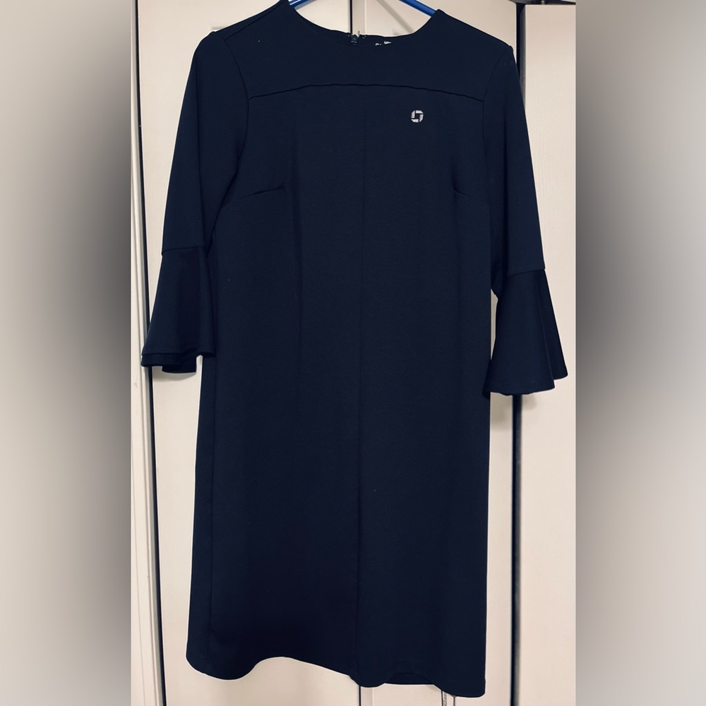 Chase Bank Lands' End Navy Asymmetrical Dress